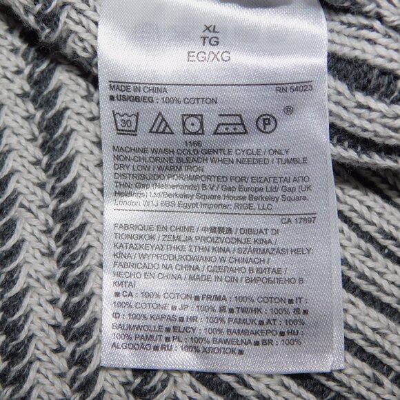 Banana Republic Womens XL Gray Jacquard Chevron Stripes cotton Sweater - Picture 8 of 12